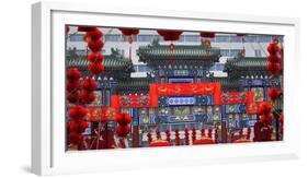 Red Lanterns around a Chinese Gate for Lunar New Year, Ditan Park, Beijing, China-William Perry-Framed Photographic Print