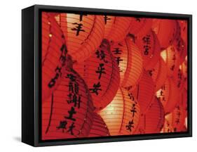 Red Lanterns at Temple, Taichung, Taiwan-Ian Trower-Framed Stretched Canvas
