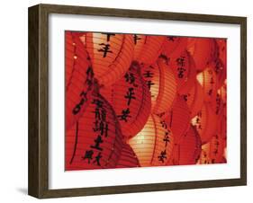 Red Lanterns at Temple, Taichung, Taiwan-Ian Trower-Framed Photographic Print