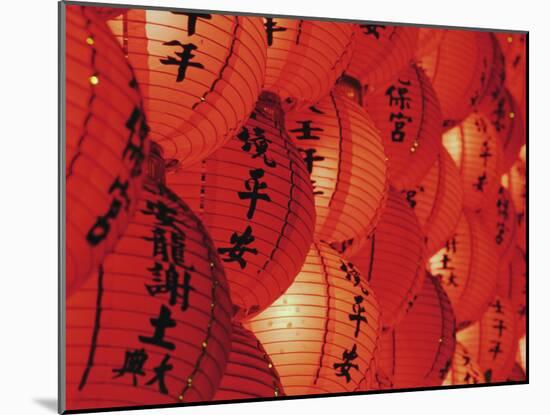 Red Lanterns at Temple, Taichung, Taiwan-Ian Trower-Mounted Photographic Print