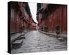 Red Lanterns In Chinese Alley-null-Stretched Canvas