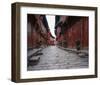 Red Lanterns In Chinese Alley-null-Framed Art Print