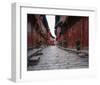 Red Lanterns In Chinese Alley-null-Framed Art Print