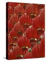 Red Lanterns on Boai Lu, Old Town, Dali, Yunnan Province, China-Walter Bibikow-Stretched Canvas