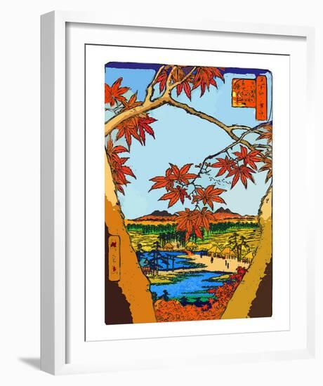 Red Leaves at Mama-Ando Hiroshige-Framed Giclee Print