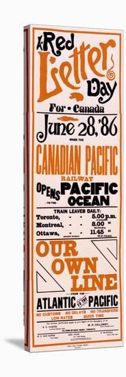 Red Letter Day for Canada, Canadian Pacific Railway Opens Pacific Ocean-null-Stretched Canvas