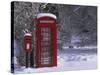 Red Letterbox and Telephone Box in the Snow, Highlands, Scotland, UK, Europe-David Tipling-Stretched Canvas
