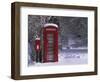 Red Letterbox and Telephone Box in the Snow, Highlands, Scotland, UK, Europe-David Tipling-Framed Photographic Print