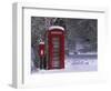 Red Letterbox and Telephone Box in the Snow, Highlands, Scotland, UK, Europe-David Tipling-Framed Photographic Print