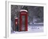 Red Letterbox and Telephone Box in the Snow, Highlands, Scotland, UK, Europe-David Tipling-Framed Photographic Print