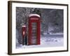 Red Letterbox and Telephone Box in the Snow, Highlands, Scotland, UK, Europe-David Tipling-Framed Photographic Print