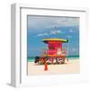 Red Lifeguardstand South Beach-null-Framed Art Print