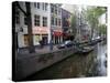 Red Light District Along One of the City Canals, Amsterdam, the Netherlands (Holland)-Richard Nebesky-Stretched Canvas