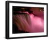 Red Lights Illuminate the American Falls in Niagara Falls, New York-null-Framed Photographic Print