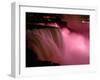 Red Lights Illuminate the American Falls in Niagara Falls, New York-null-Framed Photographic Print