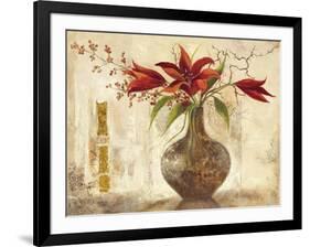 Red Lilies I - Goldfoil-Anna Field-Framed Art Print