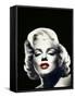 Red Lips Marilyn In Black-null-Framed Stretched Canvas