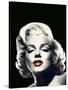 Red Lips Marilyn In Black-null-Stretched Canvas