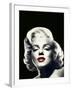 Red Lips Marilyn In Black-null-Framed Art Print