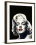 Red Lips Marilyn In Black-null-Framed Art Print