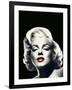 Red Lips Marilyn In Black-null-Framed Art Print