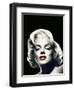 Red Lips Marilyn In Black-null-Framed Art Print