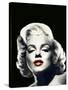 Red Lips Marilyn In Black-null-Stretched Canvas