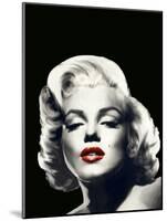 Red Lips Marilyn In Black-null-Mounted Art Print