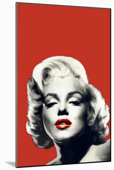 Red Lips Marilyn in Red-Chris Consani-Mounted Art Print