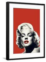 Red Lips Marilyn in Red-Chris Consani-Framed Art Print