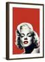 Red Lips Marilyn in Red-Chris Consani-Framed Art Print