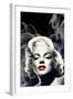 Red Lips Marilyn in Smoke-Chris Consani-Framed Art Print