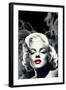 Red Lips Marilyn in Smoke-Chris Consani-Framed Art Print