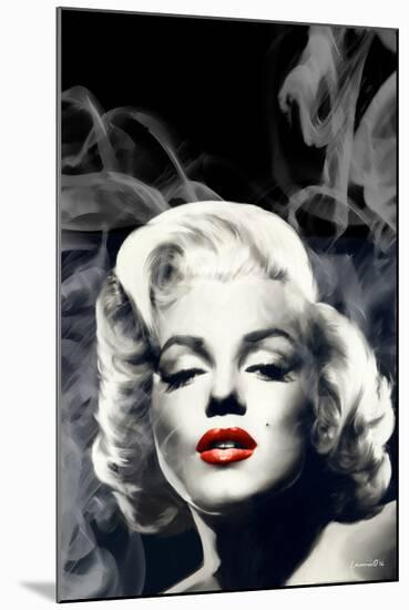 Red Lips Marilyn in Smoke-Chris Consani-Mounted Art Print