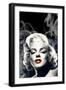 Red Lips Marilyn in Smoke-Chris Consani-Framed Art Print