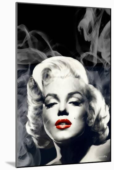 Red Lips Marilyn in Smoke-Chris Consani-Mounted Art Print