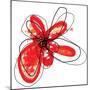Red Liquid Floral One-Jan Weiss-Mounted Art Print