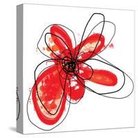 Red Liquid Floral One-Jan Weiss-Stretched Canvas