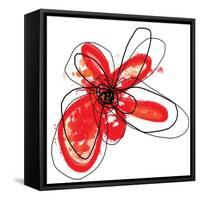 Red Liquid Floral One-Jan Weiss-Framed Stretched Canvas