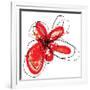 Red Liquid Floral One-Jan Weiss-Framed Art Print