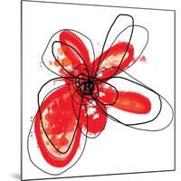 Red Liquid Floral One-Jan Weiss-Mounted Art Print