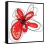 Red Liquid Floral One-Jan Weiss-Framed Stretched Canvas