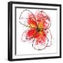 Red Liquid Floral One-Jan Weiss-Framed Art Print