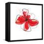 Red Liquid Floral Three-Jan Weiss-Framed Stretched Canvas