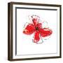 Red Liquid Floral Three-Jan Weiss-Framed Art Print