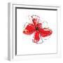 Red Liquid Floral Three-Jan Weiss-Framed Art Print