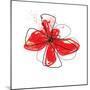 Red Liquid Floral Three-Jan Weiss-Mounted Art Print