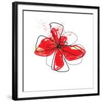 Red Liquid Floral Three-Jan Weiss-Framed Art Print