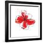 Red Liquid Floral Three-Jan Weiss-Framed Art Print