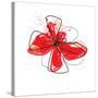 Red Liquid Floral Three-Jan Weiss-Stretched Canvas